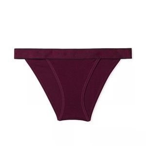 VICTORIAS SECRET LOGO WAISTBAND STRETCH COTTON TANGA BIKINI PANTY UNDERWEAR. NWT